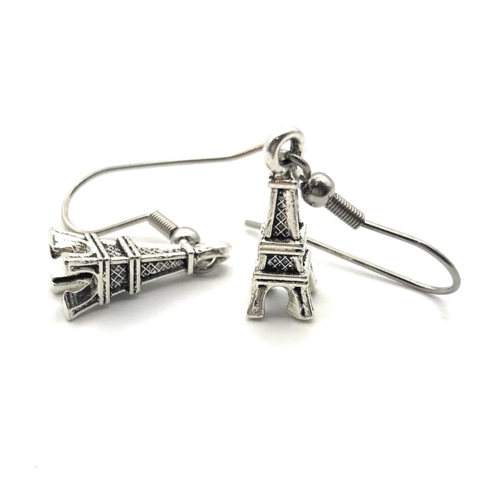 Silver Eiffel Tower Dangle Earrings | Paris Inspired | Travel Jewelry